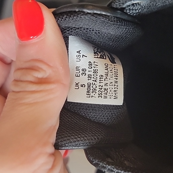 Lacoste Women's Black and Gold Lerond Sneakers Size 7 - Picture 6 of 8